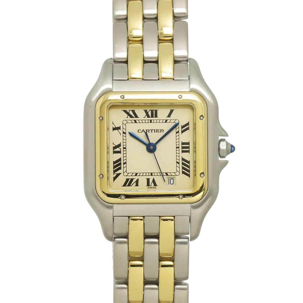 Cartier Panthère MM 2-Row 83083242 Date Two-Tone Boys' Watch Ivory YG Yellow ...